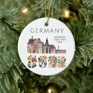 Schattige Duitsland Floral City Keramisch Ornament