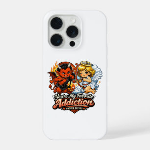 Schattige Duivel & Engel Valentijnsdag Liefdesontw iPhone 15 Pro Hoesje
