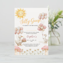 Schattige Dwaze Gans Baby Shower Uitnodiging