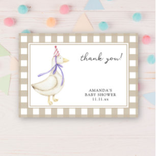 Schattige dwaze gans babyshower bedankt