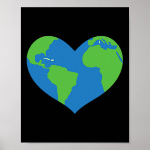 Schattige Earth Heart Happy Earth Day 22 april Kle Poster