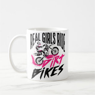 Schattige Echte Meisjes Rijden Dirt Bikes Grappige Koffiemok