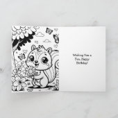 Schattige eekhoorn | Kleurplaat Kaart (Binnen)