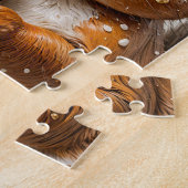 Schattige eekhoorn met aardbeientaart legpuzzel (Zijkant)