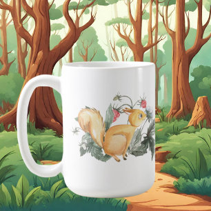 schattige eekhoorn met monogram koffiemok