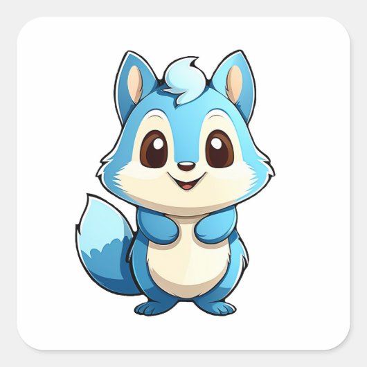 Schattige eekhoorn vierkante sticker (Voorkant)