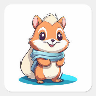 Schattige eekhoorn vierkante sticker