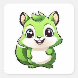 Schattige eekhoorn vierkante sticker
