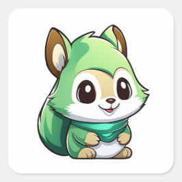 Schattige eekhoorn vierkante sticker