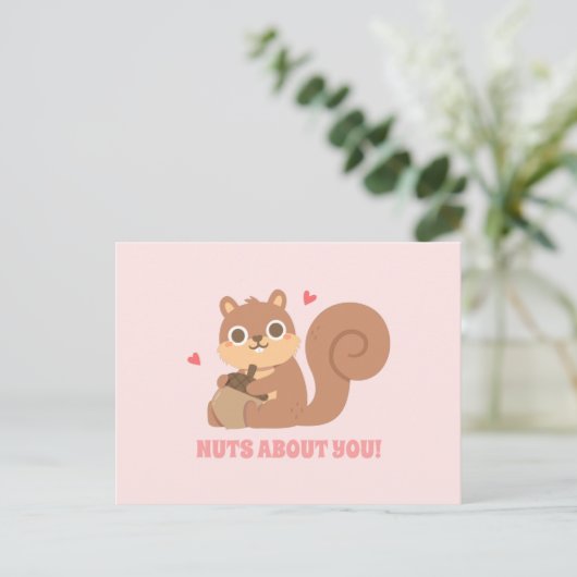 Schattige eekhoornnoten over jou Funny Valentines Briefkaart (Staand voorkant)