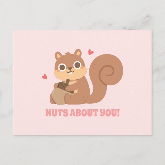 Schattige eekhoornnoten over jou Funny Valentines Briefkaart (Voorkant)