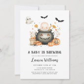Schattige Een Baby Brouwt Halloween Baby shower Kaart (Voorkant)