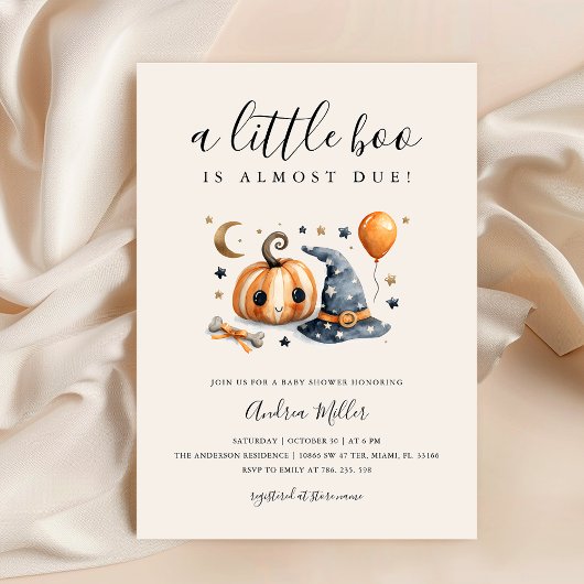 Schattige een beetje Boo Halloween Baby shower Kaart