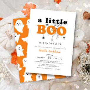 Schattige een beetje Boo Oranje Halloween Baby sho Kaart