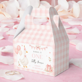 Schattige Eén Domme Gans Roze Strik Meisje 1e Verj Bedankdoosjes