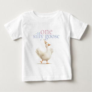 Schattige Eén Dwaasachtige Gans Eerste Verjaardag