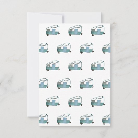 Schattige Eén Gelukkige Kampeerder Bomen Kamperen Bedankkaart (Achterkant)