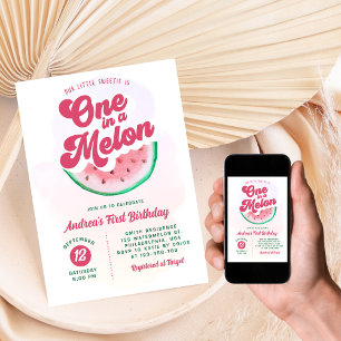 Schattige Een In Een Meloen Watermeloen Eerste Ver Kaart