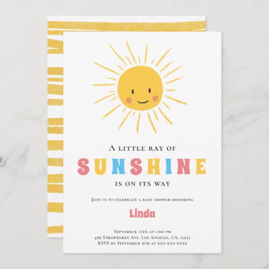 Schattige Een kleine straal van zonneschijn Baby s Kaart (Voorkant / Achterkant)