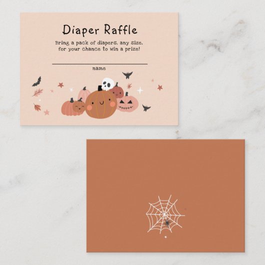 Schattige Een Little Boo Halloween Luier Raffle Informatiekaartje (Voorkant / Achterkant)
