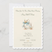 Schattige eendje met lint Baby shower uitnodiging (Voorkant)