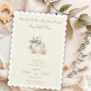 Schattige eendje met lint Baby shower uitnodiging
