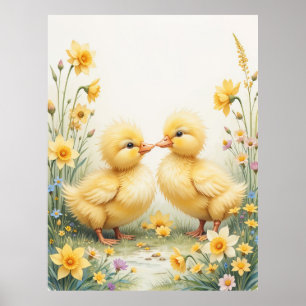 Schattige eendjes Spring Wall Decor Poster