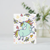 Schattige eenhoorn Doodle Briefkaart (Staand voorkant)