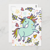 Schattige eenhoorn Doodle Briefkaart (Voorkant / Achterkant)