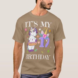 Schattige Eenhoorn Het Is Mijn 17e Verjaardag T-shirt
