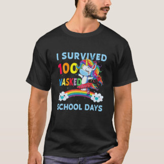 Schattige Eenhoorn Ik Heb 100 Gemaskeerde School D T-shirt