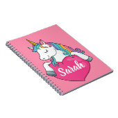 Schattige Eenhoorn Persoonlijke Naam Notitieboek (Rechterzijde)