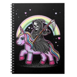 Schattige Eenhoorn Reaper Regenboog Pastel Goth Ka Notitieboek