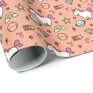 Schattige Eenhoorn & Regenboog Inpakpapier | Paste