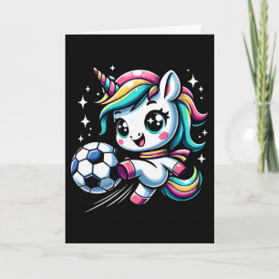 Schattige Eenhoorn Speelt Voetbal Kaart