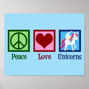 Schattige Eenhoorn Vrede Liefde Eenhoorns Poster