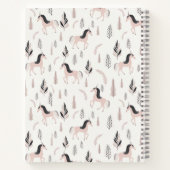 Schattige eenhoornpatroon gepersonaliseerd Notitie Notitieboek (Achterkant)