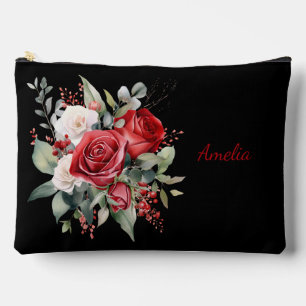 Schattige Eenvoudig Elegant Zwart Met Bloemen Etui