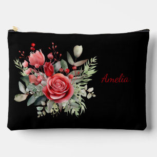 Schattige Eenvoudig Elegant Zwart Met Bloemen Etui