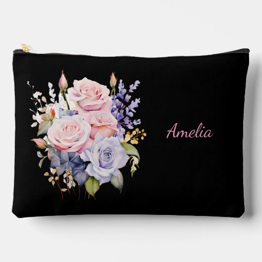 Schattige Eenvoudig Elegant Zwart Met Bloemen Etui (Voorkant)