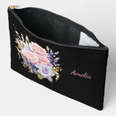 Schattige Eenvoudig Elegant Zwart Met Bloemen Etui (Open)