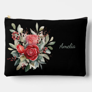 Schattige Eenvoudig Elegant Zwart Met Bloemen Etui