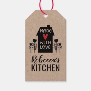 Schattige Eenvoudig Gemaakt Met Liefde Kraft Gift  Cadeaulabel