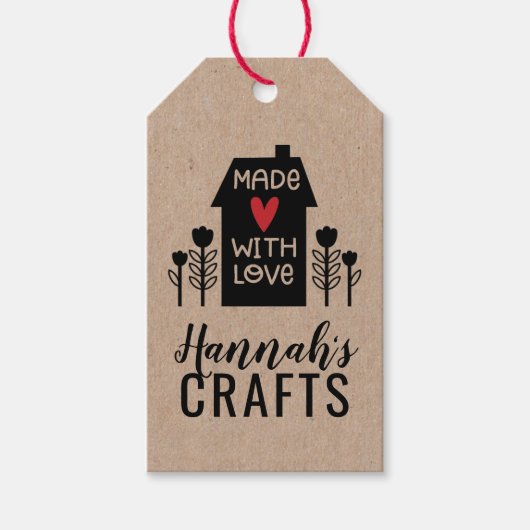 Schattige eenvoudig gemaakt met liefde Small Busin Cadeaulabel (Voorkant)