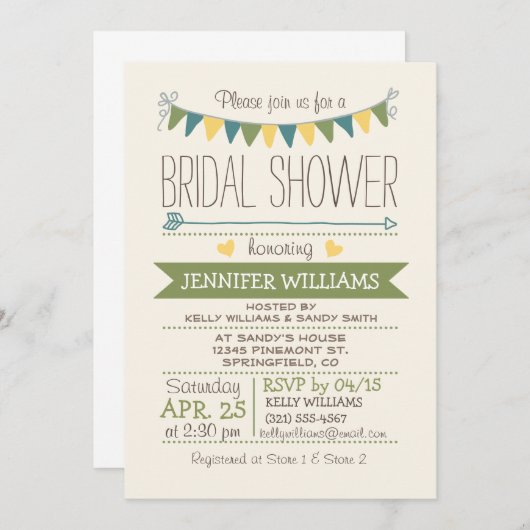 Schattige, eenvoudig, groen, geel, Blauwgroen Vrij Kaart (Voorkant / Achterkant)