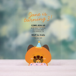 Schattige eenvoudig leuk verjaardagsfeestje acryl bord