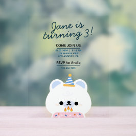 Schattige eenvoudig leuk verjaardagsfeestje acryl bord