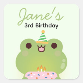 Schattige eenvoudig leuk verjaardagsfeestje vierkante sticker