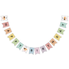 Schattige eenvoudig leuk verjaardagsfeestje vlaggetjes