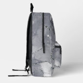 Schattige Eenvoudig minimalistisch Zilver en Zwart Bedrukte Rugzak (Links)